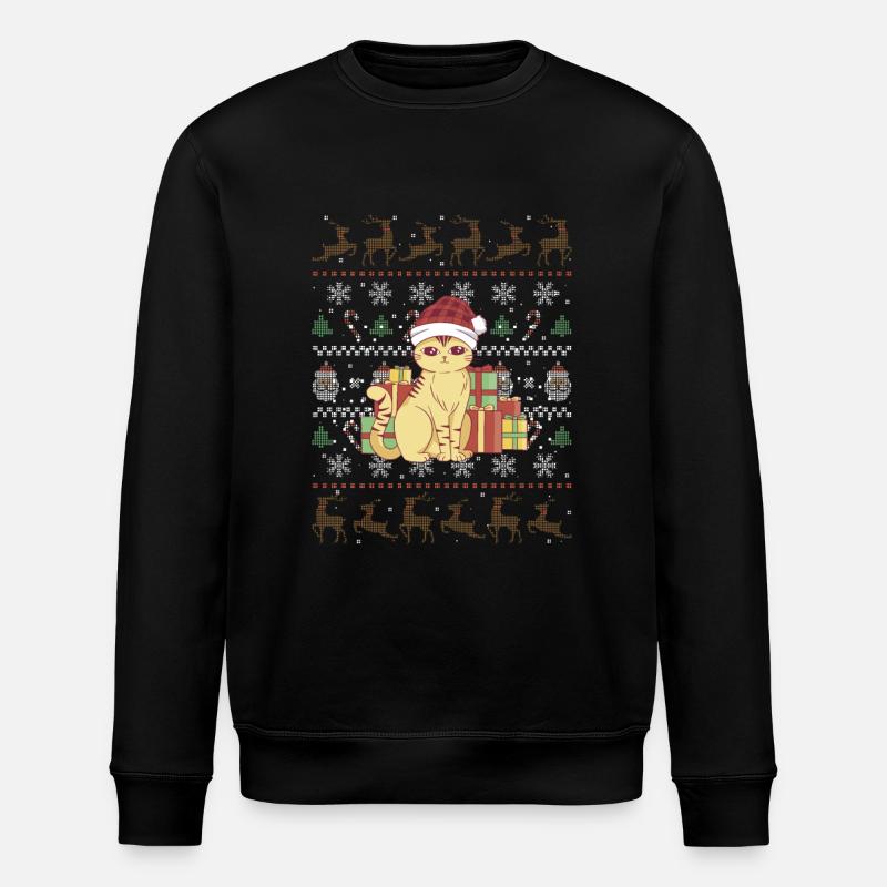 Mignon chat de Noël - Sweat bio ROLLER Stanley/Stella Unisexe - noir
