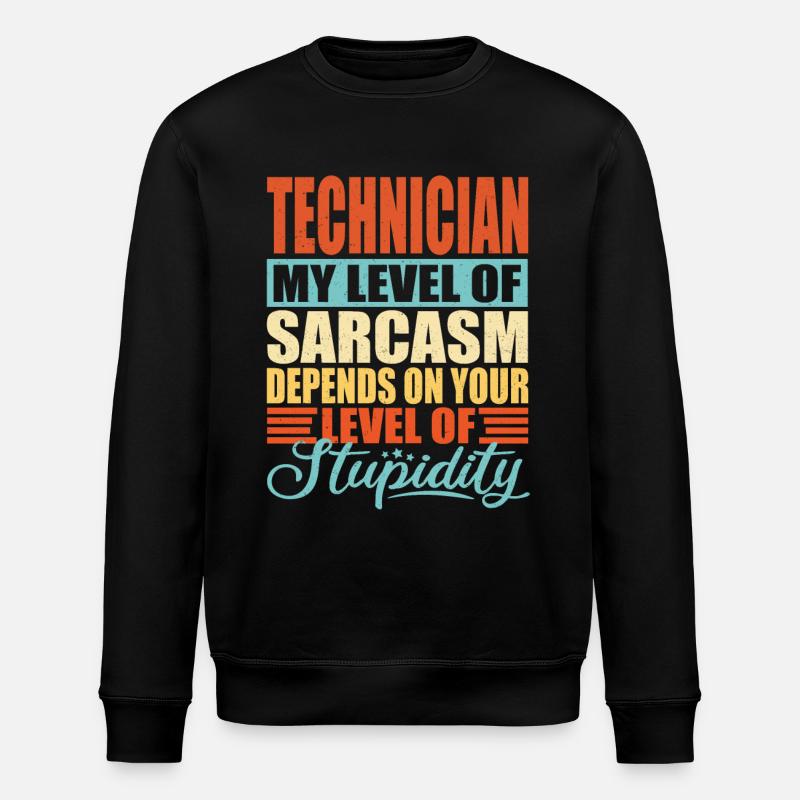 Techniker sarkasmus - Stanley/Stella Unisex Bio-Sweatshirt ROLLER - Schwarz