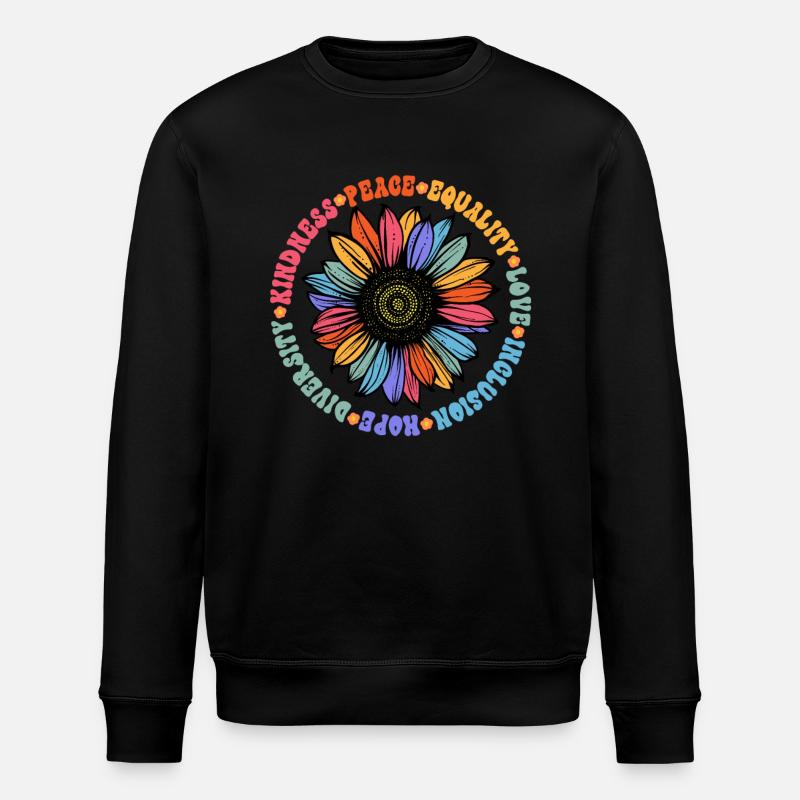 Kindness Peace Equality Love Hope - Stanley/Stella ROLLER Unisex Organic Sweatshirt - black
