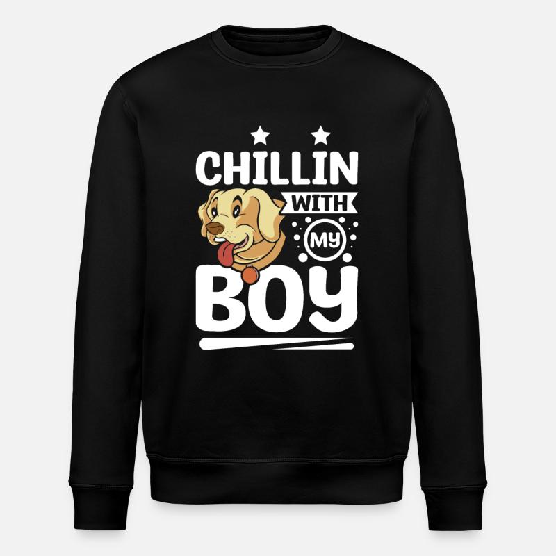 Chillin avec mon labrador - Sweat bio ROLLER Stanley/Stella Unisexe - noir