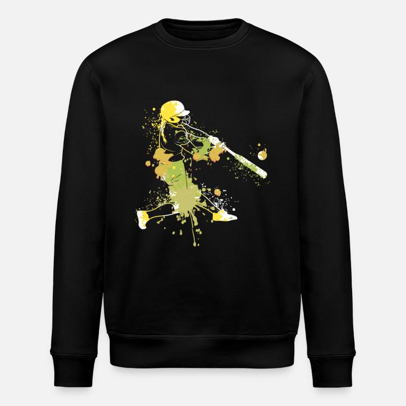 Splash Art Softball Player - Stanley/Stella Unisex Bio-Sweatshirt ROLLER - Schwarz