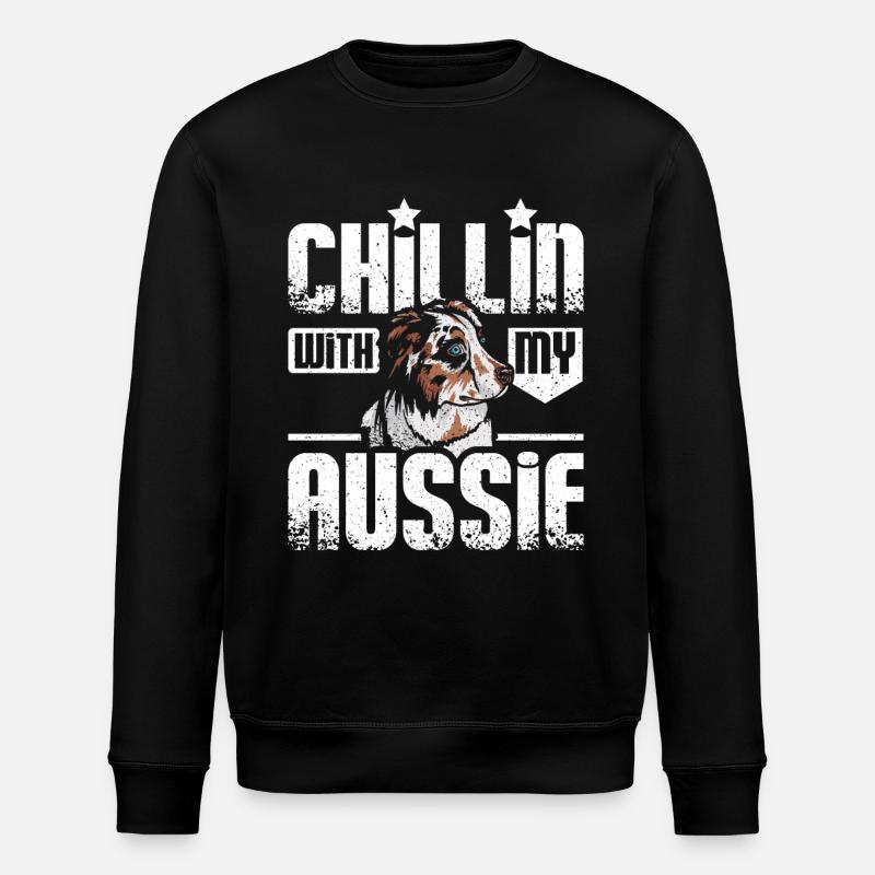 Chillin with my aussie - Stanley/Stella Unisex Bio-Sweatshirt ROLLER - Schwarz