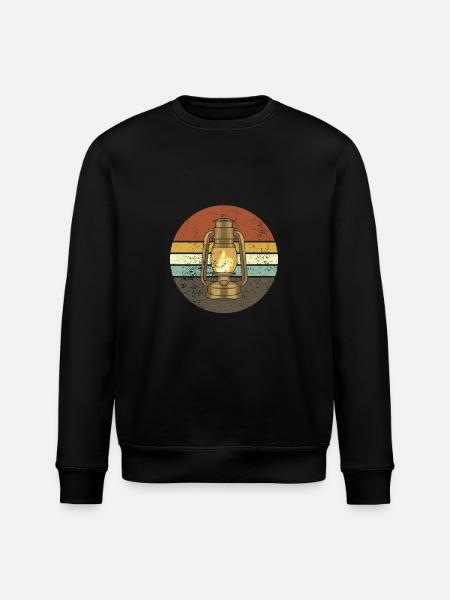 Retro Camping Laterne - Stanley/Stella Unisex Bio-Sweatshirt ROLLER - Schwarz