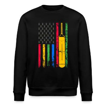 Amerikanische Sportflagge - Stanley/Stella Unisex Bio-Sweatshirt ROLLER - Schwarz - Vorne - Nik (191cm)