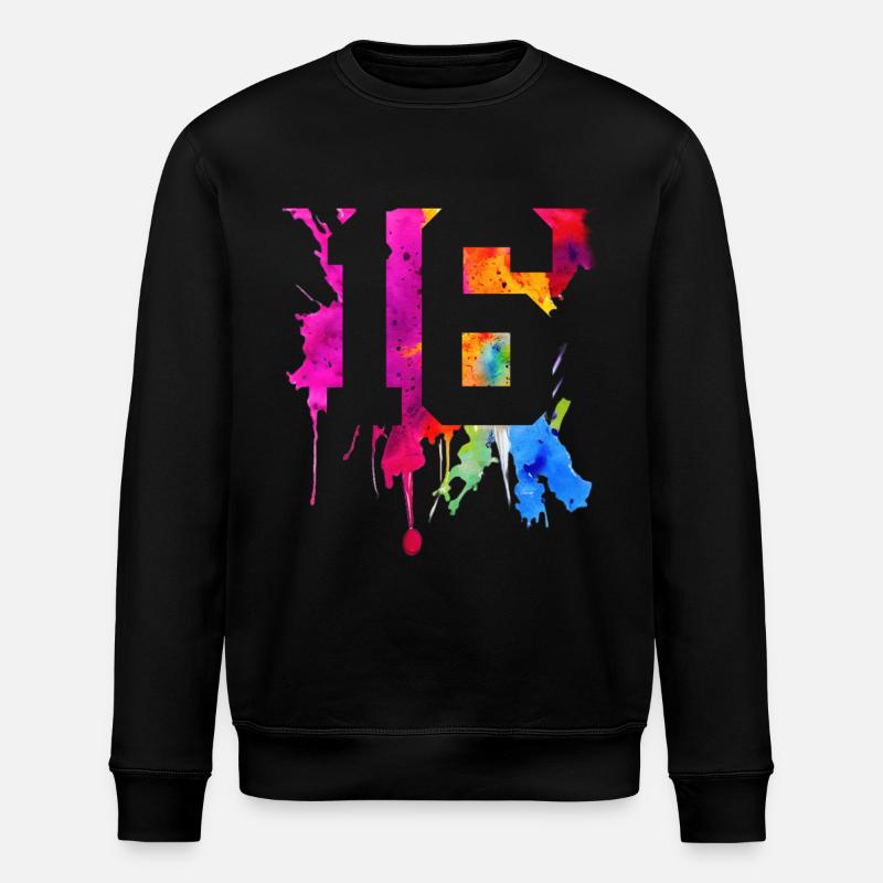 16 YEARS 16TH BIRTHDAY - Stanley/Stella ROLLER Unisex Organic Sweatshirt - black