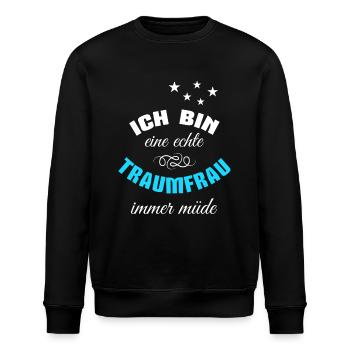 Ich bin eine echte Traumfrau - Stanley/Stella Unisex Bio-Sweatshirt ROLLER - Schwarz - Vorne - Nik (191cm)
