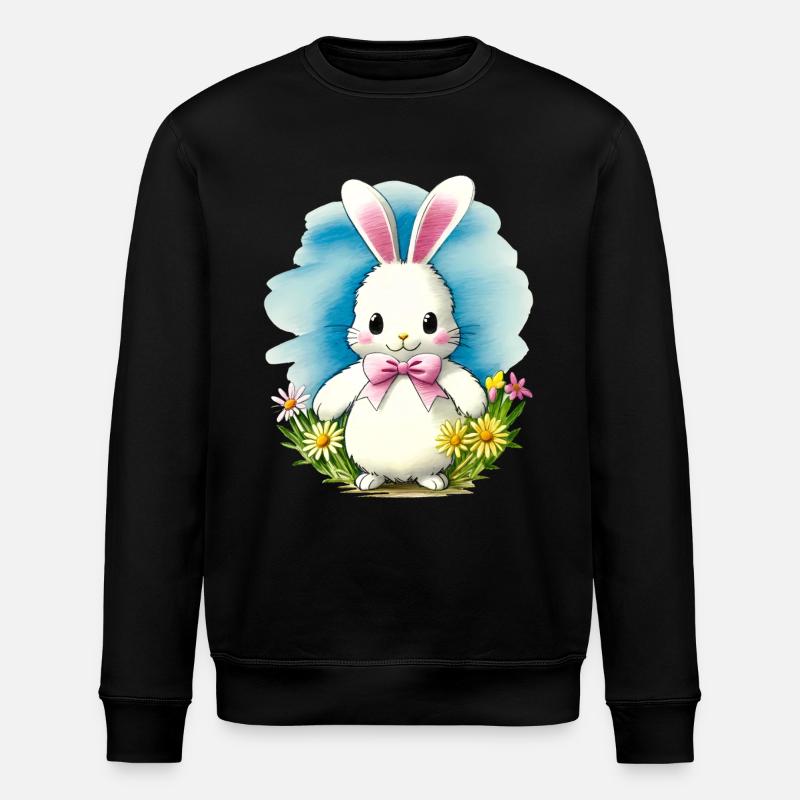 Hase Frühling Geschenk - Stanley/Stella Unisex Bio-Sweatshirt ROLLER - Schwarz