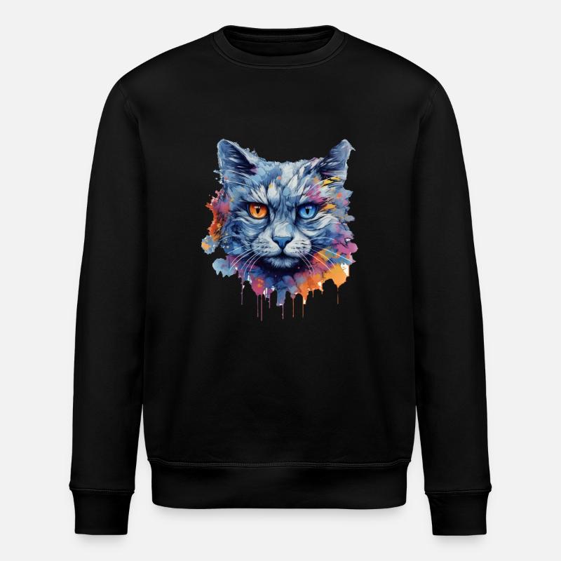 Cat - Stanley/Stella ROLLER Unisex Organic Sweatshirt - black
