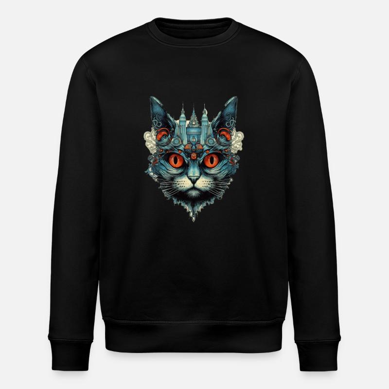Katze - Stanley/Stella Unisex Bio-Sweatshirt ROLLER - Schwarz