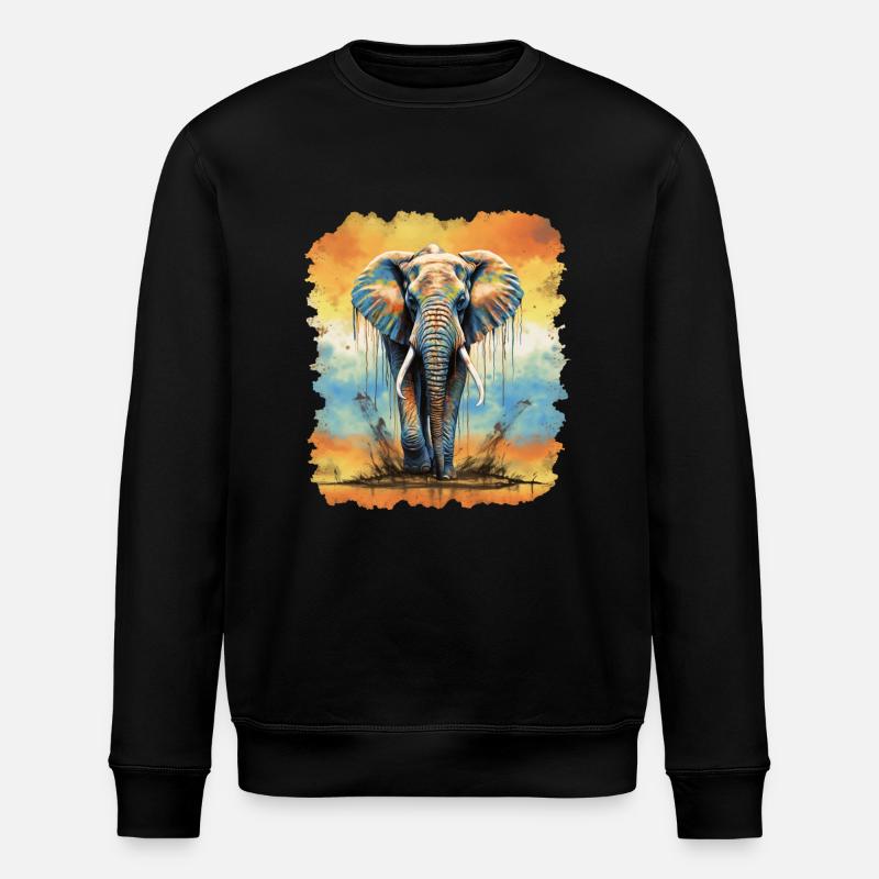 Éléphant - Sweat bio ROLLER Stanley/Stella Unisexe - noir