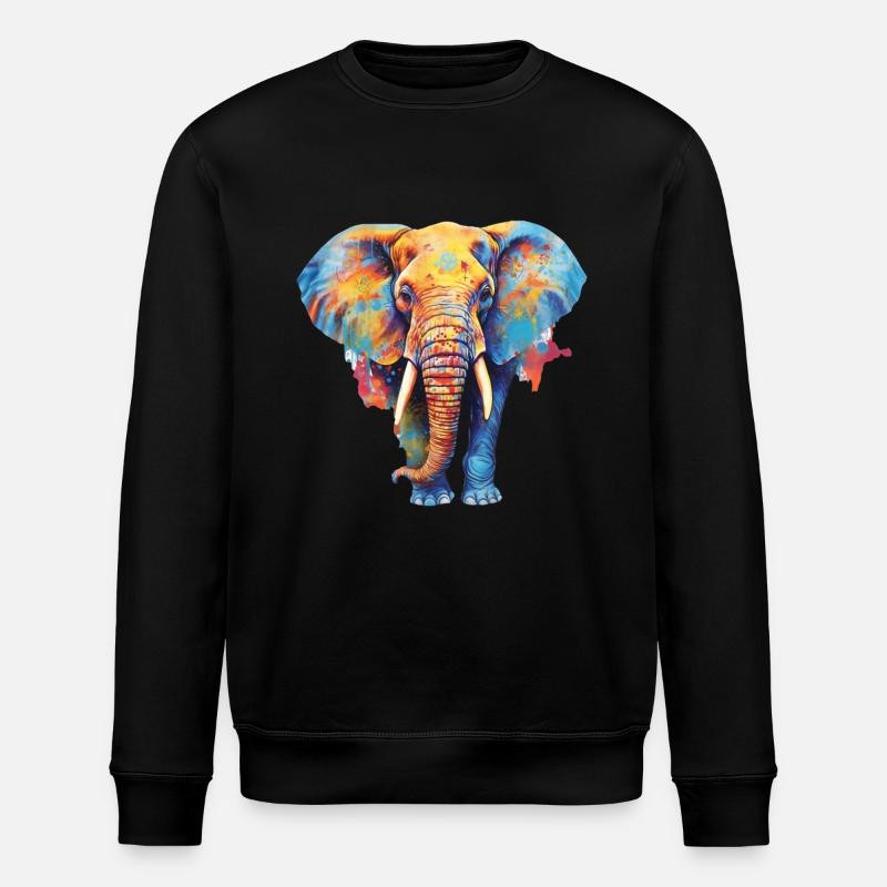 Elefant - Stanley/Stella Unisex Bio-Sweatshirt ROLLER - Schwarz