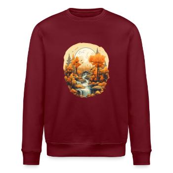 Herbstliche Landschaft - Stanley/Stella Unisex Bio-Sweatshirt ROLLER - Burgunderrot - Vorne - Nik (191cm)