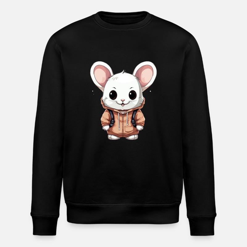 Mouse - Kawaii Style - Stanley/Stella ROLLER Unisex Organic Sweatshirt - black