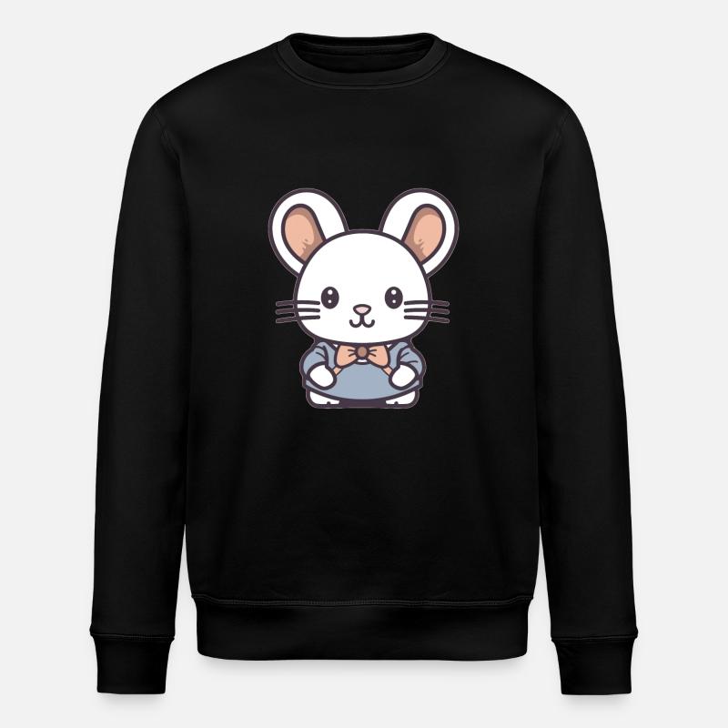 Mouse - Kawaii Style - Stanley/Stella ROLLER Unisex Organic Sweatshirt - black