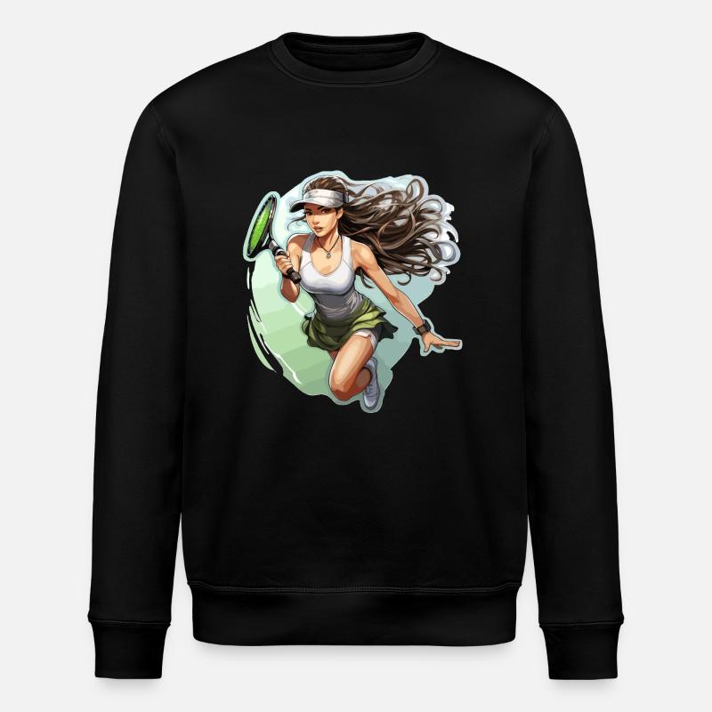 Tennis player - illustration - Stanley/Stella ROLLER Unisex Organic Sweatshirt - black