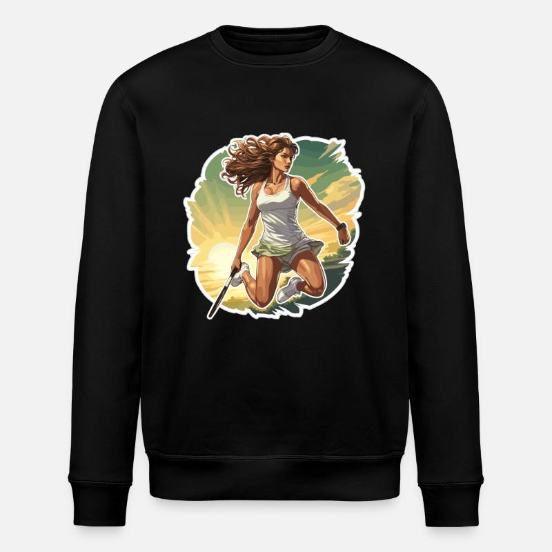 Tennis player - illustration - Stanley/Stella ROLLER Unisex Organic Sweatshirt - black