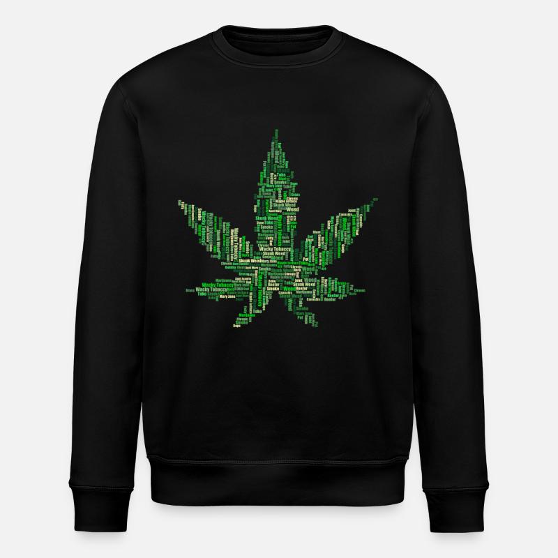 Hanfblatt Schriftzug Geschenk Geschenkidee - Stanley/Stella Unisex Bio-Sweatshirt ROLLER - Schwarz