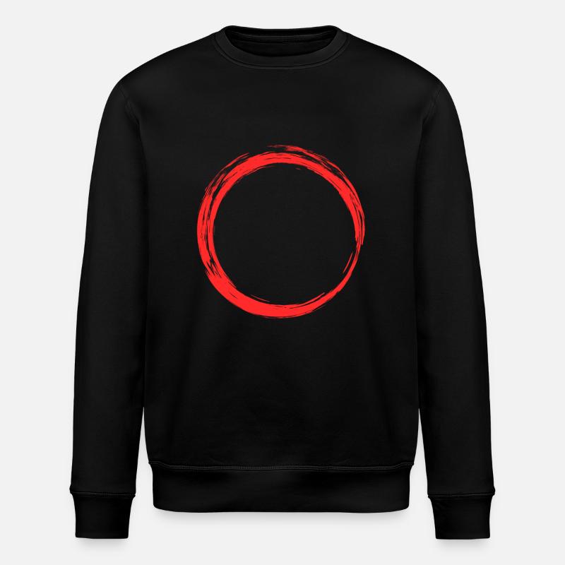 Circle Icon Design Red - Stanley/Stella ROLLER Unisex Organic Sweatshirt - black