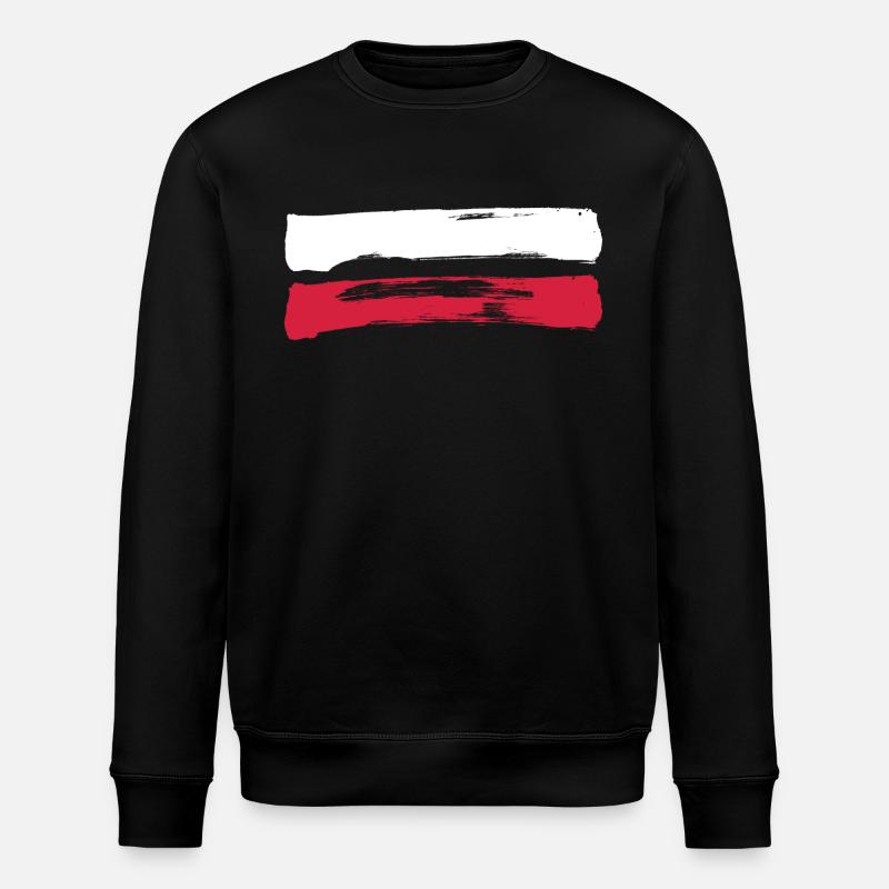 Poland Stripes - Drapeau polonais - Sweat bio ROLLER Stanley/Stella Unisexe - noir
