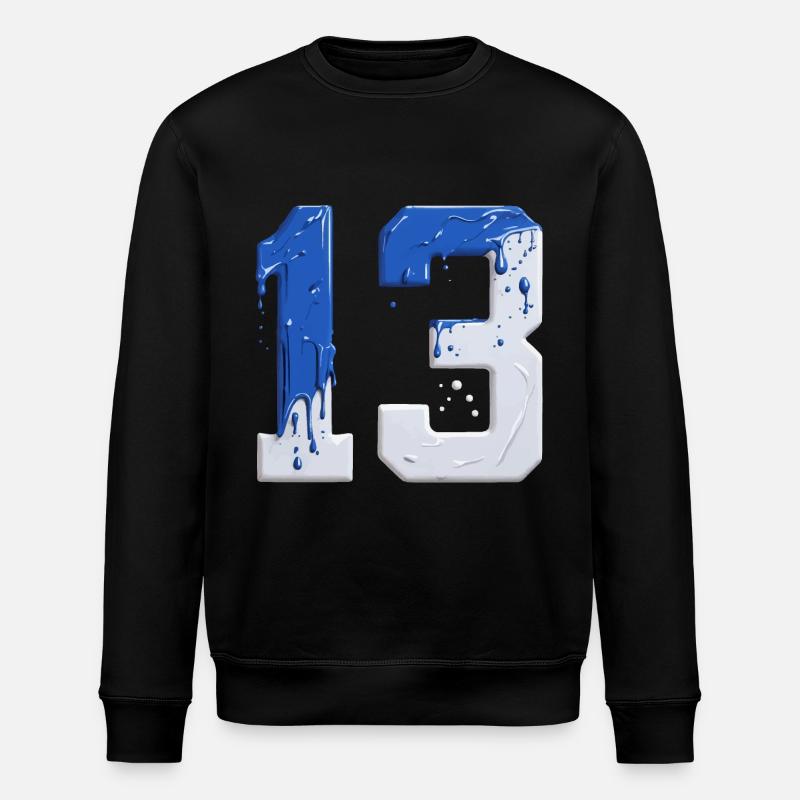 NON. 13 NUMÉRO 13 BLEU BLANC 13E ANNIVERSAIRE - Sweat bio ROLLER Stanley/Stella Unisexe - noir