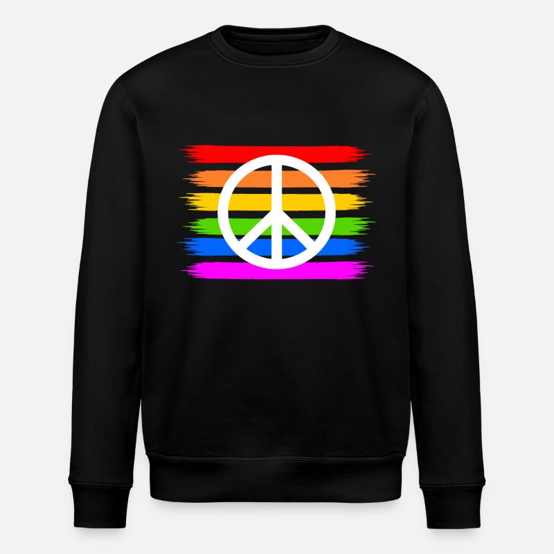 Peace Peacezeichen auf Regenbogenfahne regenbogen - Stanley/Stella Unisex Bio-Sweatshirt ROLLER - Schwarz