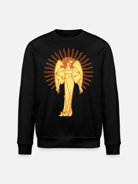 Dein Schutzengel, ein Jugendstil-Engel - Stanley/Stella Unisex Bio-Sweatshirt ROLLER - Schwarz