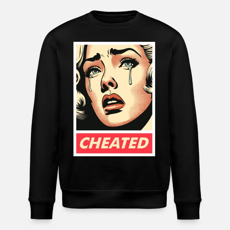 Retro betrogenes Mädchen - Stanley/Stella Unisex Bio-Sweatshirt ROLLER - Schwarz