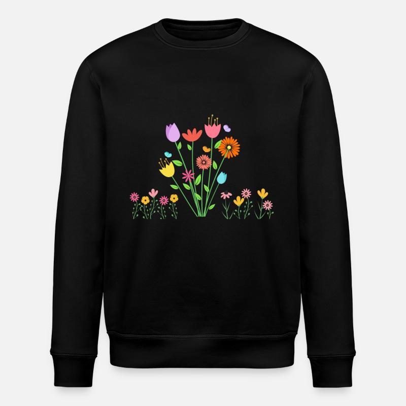 Flowers - Stanley/Stella Unisex Bio-Sweatshirt ROLLER - Schwarz