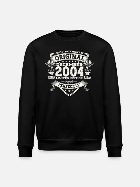 December Vintage 2004 19th Birthday Vintage - Stanley/Stella ROLLER Unisex Organic Sweatshirt - black