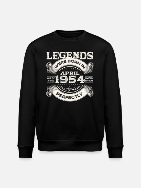 70-års fødselsdagsgave Legendarisk årgang 1954 - Stanley/Stella økologisk unisex-sweatshirt ROLLER - sort