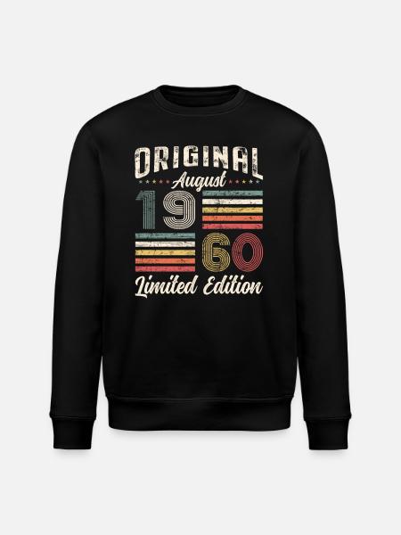 65th Birthday Original August 1960 Vintage 1960 - Stanley/Stella ROLLER Unisex Organic Sweatshirt - black