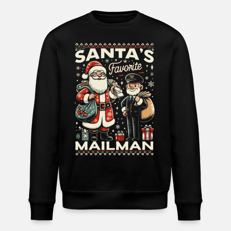 Postman Christmas - Stanley/Stella ROLLER Unisex Organic Sweatshirt - black