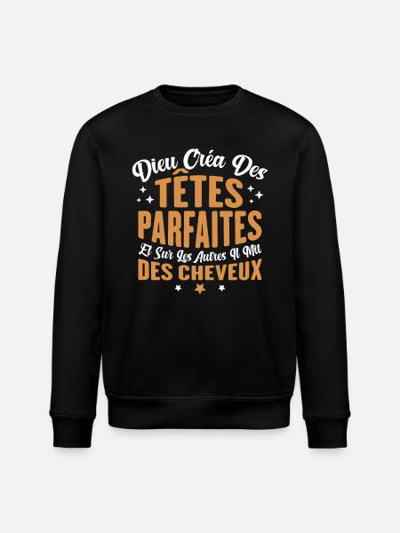 Dieu créa des têtes parfaites - Sweat bio ROLLER Stanley/Stella Unisexe - noir
