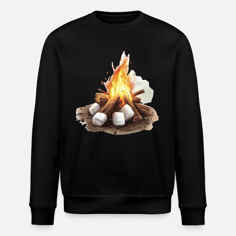 Cozy campfire with marshmallows - Stanley/Stella ROLLER Unisex Organic Sweatshirt - black