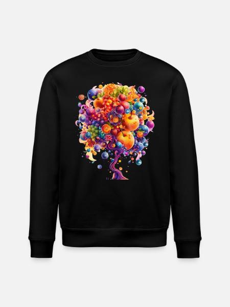 Bunte Weltenbaum Explosion - Stanley/Stella Unisex Bio-Sweatshirt ROLLER - Schwarz
