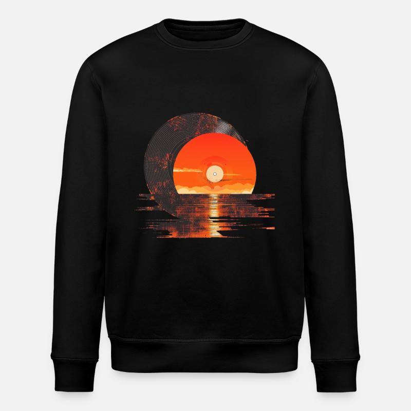 Vinyl Sunset Reflection - Stanley/Stella ROLLER Unisex Organic Sweatshirt - black