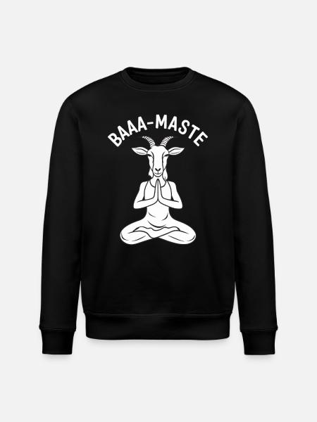 Baaa-Maste Entspannte Ziegenyoga Pose - Stanley/Stella Unisex Bio-Sweatshirt ROLLER - Schwarz