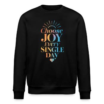 Choisissez la joie chaque jour - Sweat bio ROLLER Stanley/Stella Unisexe - noir - Devant - Nik (191cm)