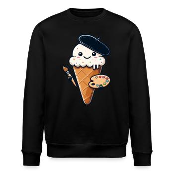 Picturesque Summer Delight Ice Cream - Stanley/Stella ROLLER Unisex Organic Sweatshirt - black - Front - Nik (191cm)