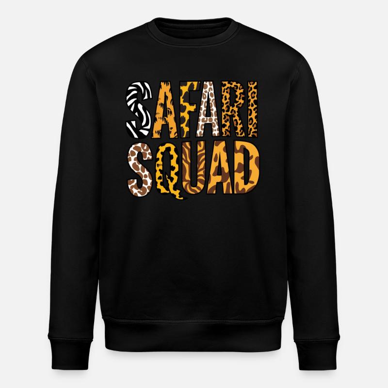 Safari Squad Adventurous Animal Patterns - Stanley/Stella ROLLER Unisex Organic Sweatshirt - black