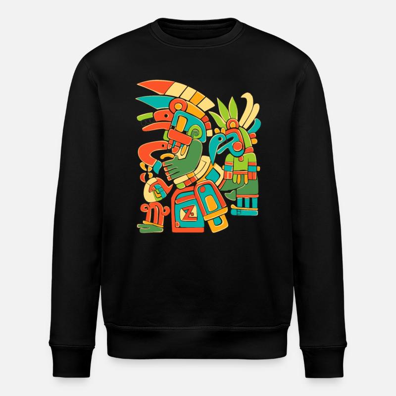 Aztec God Ancient Mythology Mictlantecuhtli - Stanley/Stella ROLLER Unisex Organic Sweatshirt - black