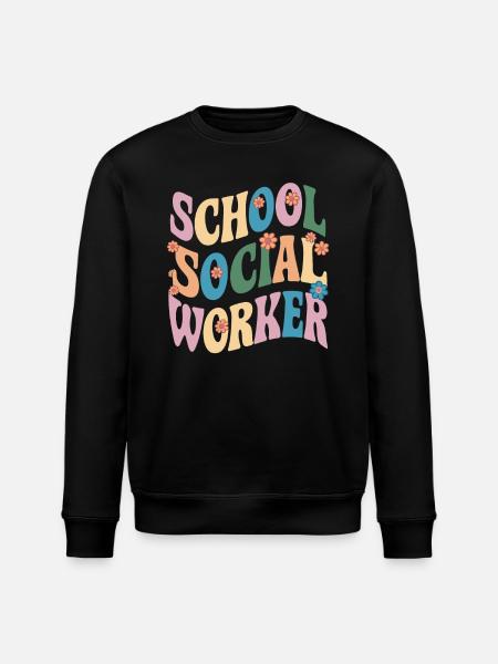 Schulsozialarbeiter Blumen Design - Stanley/Stella Unisex Bio-Sweatshirt ROLLER - Schwarz