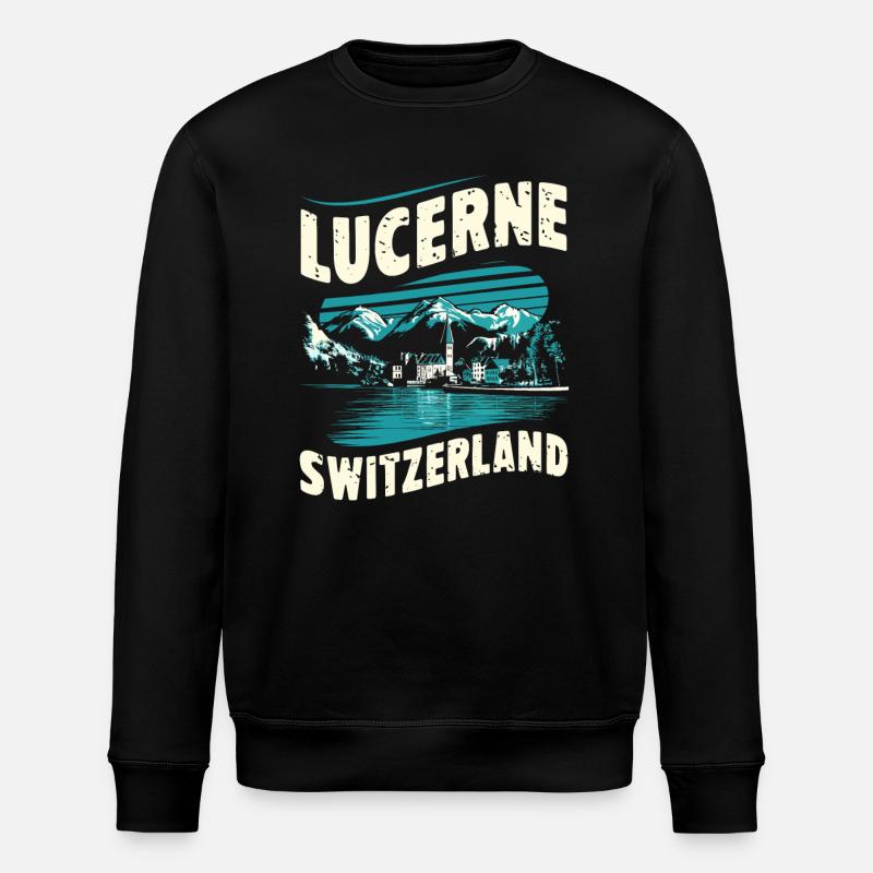 Lucerne Souvenir Suisse Paysage - Sweat bio ROLLER Stanley/Stella Unisexe - noir