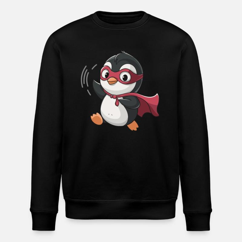 Mignon pingouin super-héros avec cape - Sweat bio ROLLER Stanley/Stella Unisexe - noir