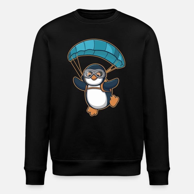 Parachutisme pingouin dans l’aventure - Sweat bio ROLLER Stanley/Stella Unisexe - noir
