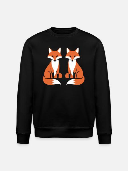 Two Foxes Fox Artistic Design - Stanley/Stella ROLLER Unisex Organic Sweatshirt - black
