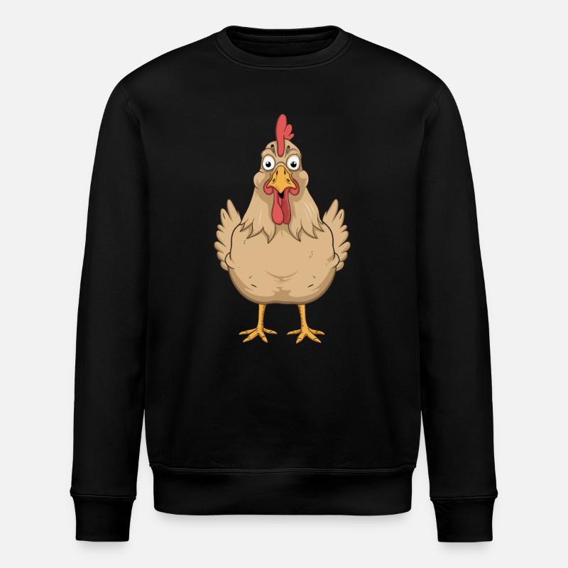 Funny Chicken Comic Drawing Fun - Stanley/Stella ROLLER Unisex Organic Sweatshirt - black
