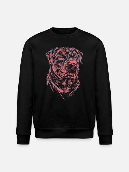 Rottweiler Drawing Abstract Dog Illustration - Stanley/Stella ROLLER Unisex Organic Sweatshirt - black