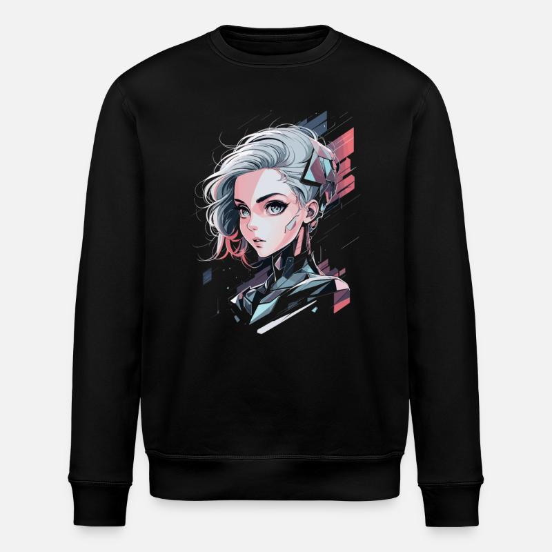 Futuristic Cyberpunk Warrior - Stanley/Stella ROLLER Unisex Organic Sweatshirt - black