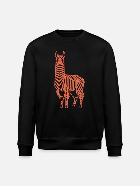 Abstract Llama Geometric Line Art - Stanley/Stella ROLLER Unisex Organic Sweatshirt - black